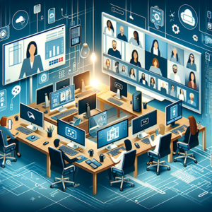 Diverse team members collaborating remotely using Microsoft Teams.