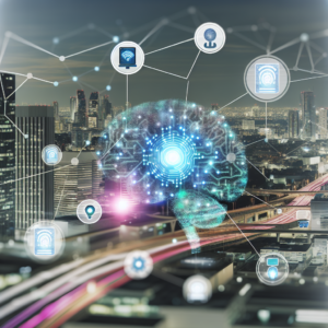 Illustration of AI and IoT integration within the Microsoft ecosystem.