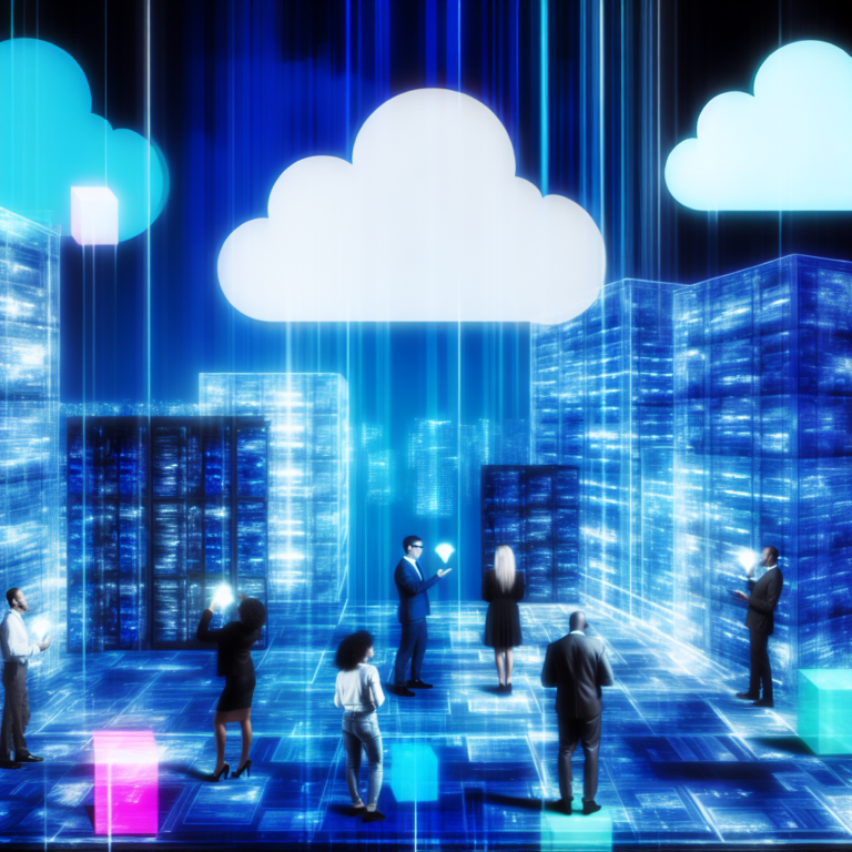 A digital illustration representing Azure Functions and serverless computing