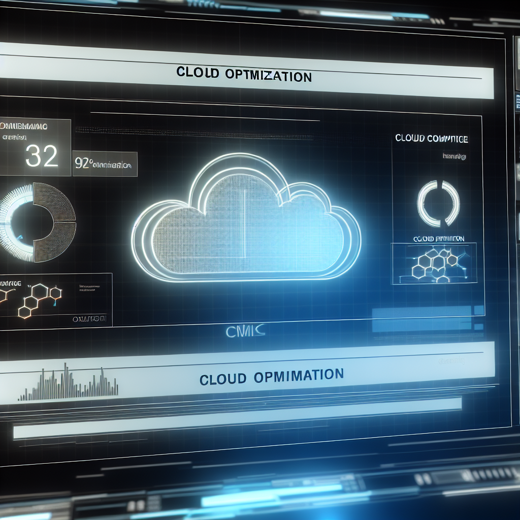 A digital dashboard showing cloud optimization metrics with Azure branding.