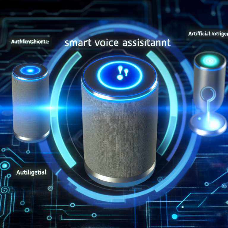 Illustration of a futuristic voice assistant powered by AI with Microsoft's branding.