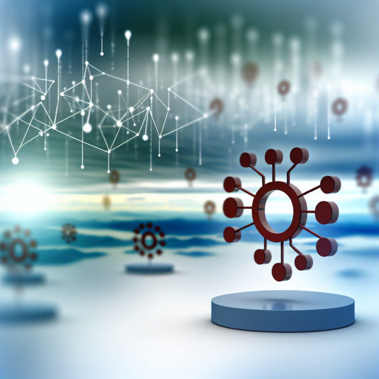 Visual representation of data governance with interconnected digital nodes featuring Microsoft Purview.