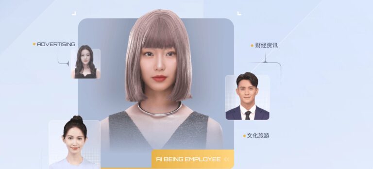 Enterprise-focused custom digital humans integrated with AI agents in a futuristic interface
