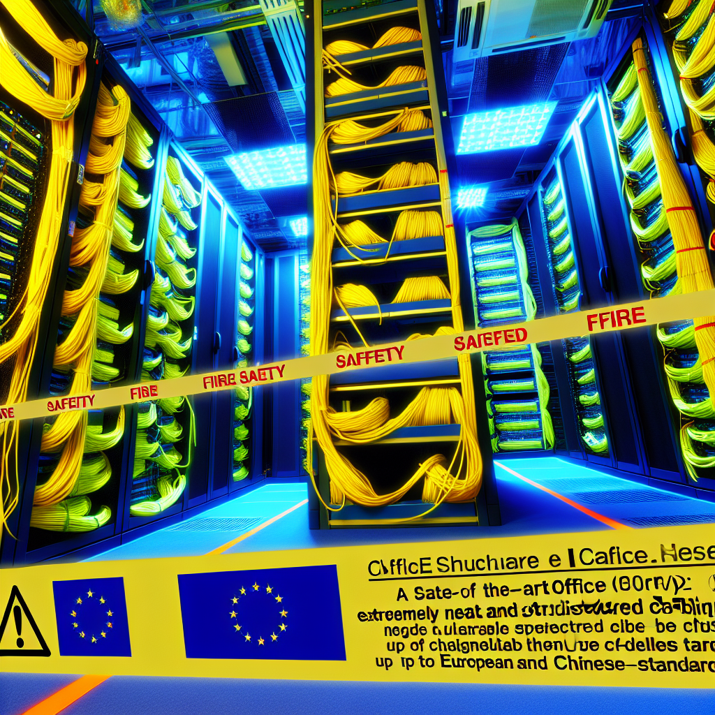 Neat server room with structured cabling showing European and Chinese standards