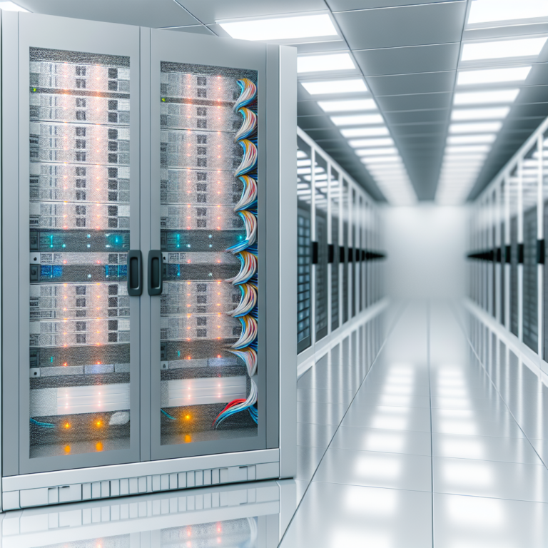 Organized and clean server cabinet illustrating proper maintenance