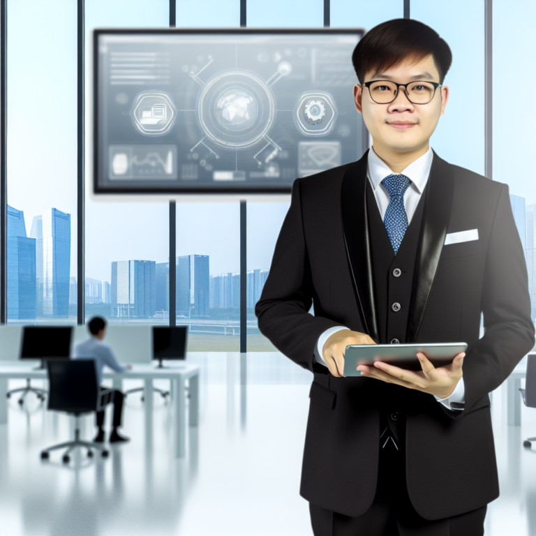 Chengdu office professionals using Microsoft 365 with digital security icons