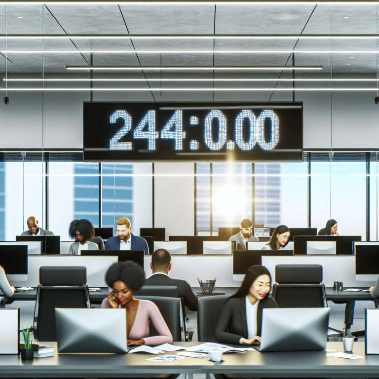 Office workers preparing compliance report as a 24-hour countdown clock shows deadline approaching