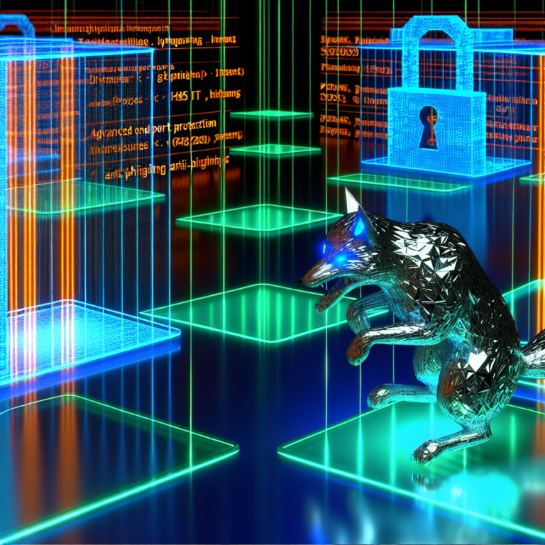 Digital illustration of cyber fortress defending against a silver fox malware attack