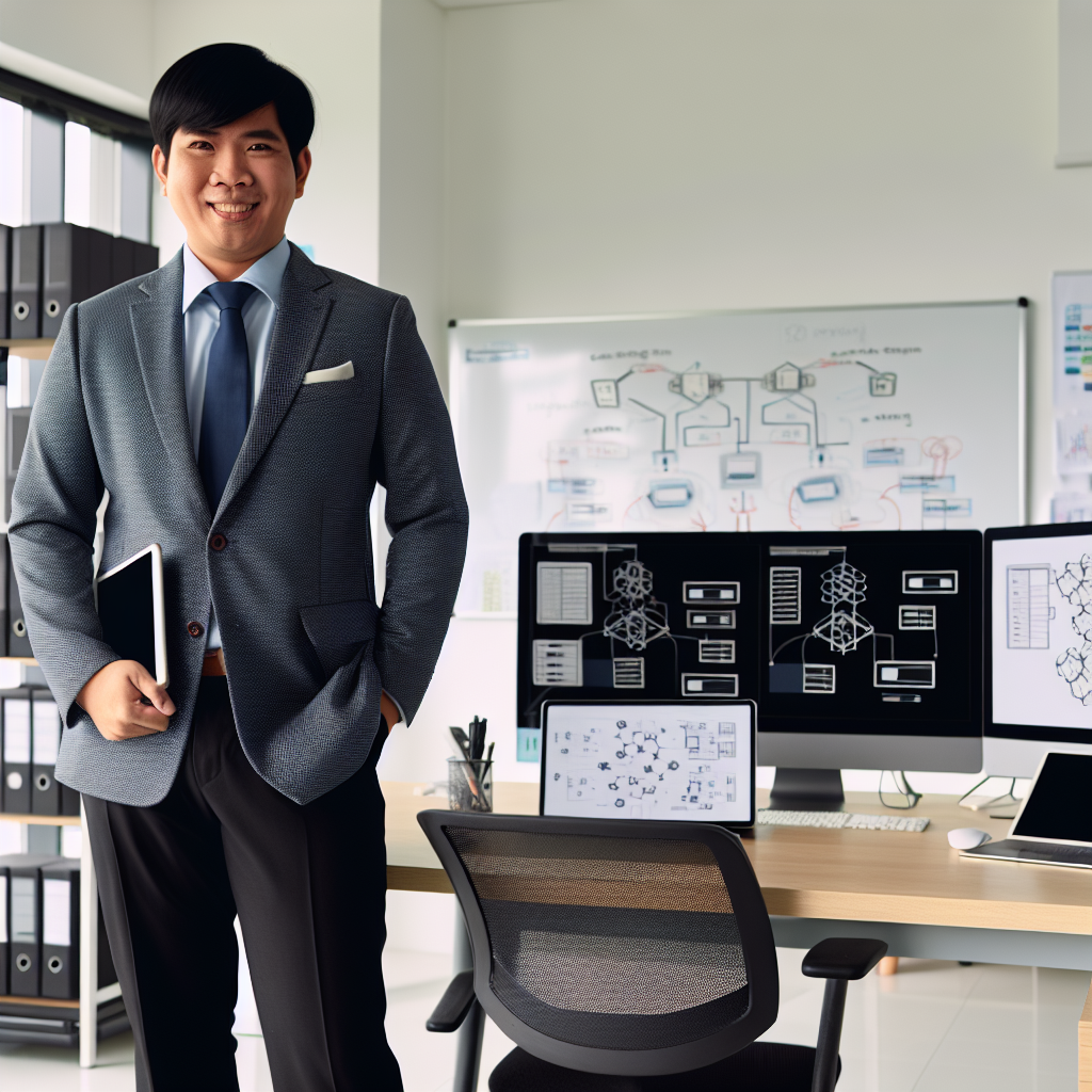 Business professionals in Tianjin office optimizing data export assessments on digital devices