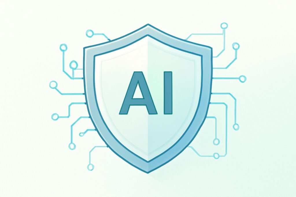 Illustration of a digital shield symbolizing security for Agentic AI in enterprise automation