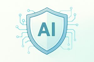 Illustration of a digital shield symbolizing security for Agentic AI in enterprise automation