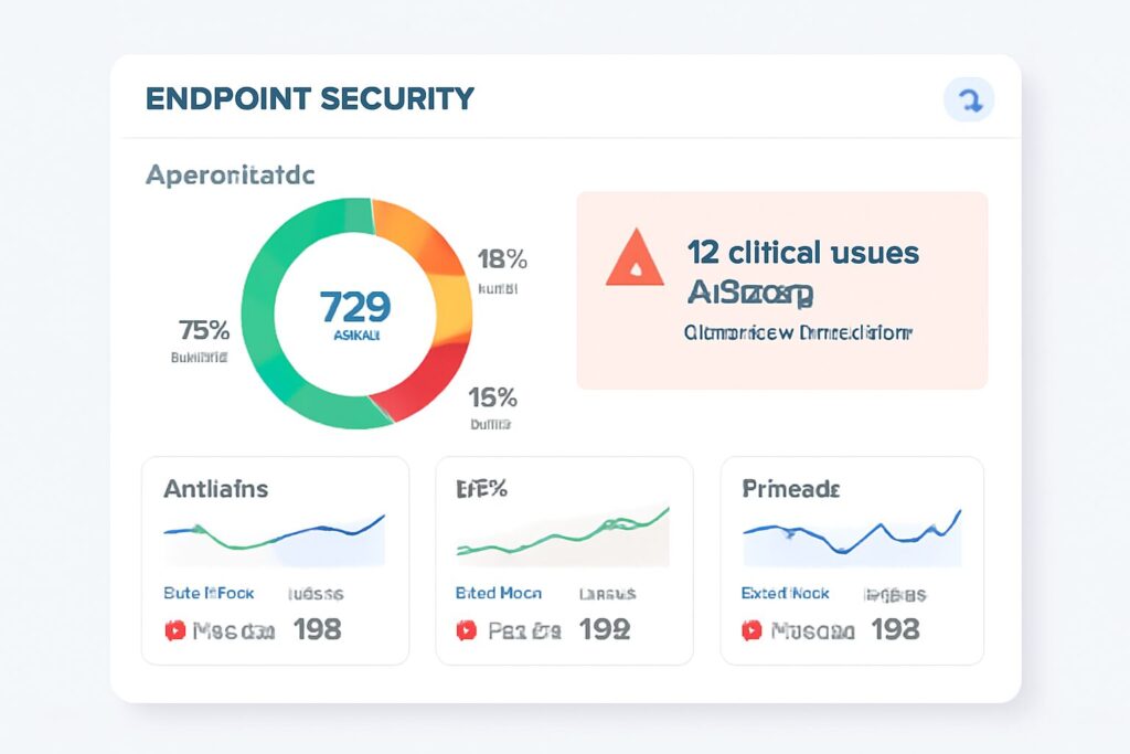 Screenshot of Microsoft Agent Workspace showing integrated endpoint security status