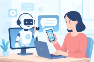 An illustration of Clawdbot AI assistant managing files and workflows on multiple devices