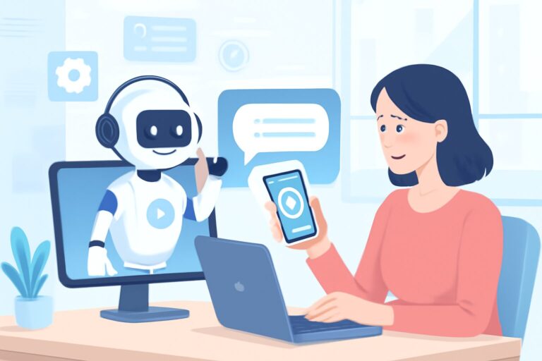 An illustration of Clawdbot AI assistant managing files and workflows on multiple devices