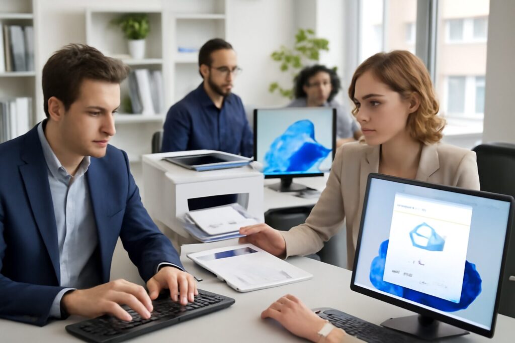 Windows 11 update KB5078127 repairing Outlook attachments and printer spooler in a modern office