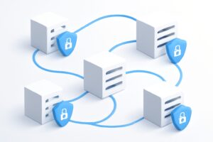Visualization of a secure network with proxy nodes representing SystemBC botnet infected devices