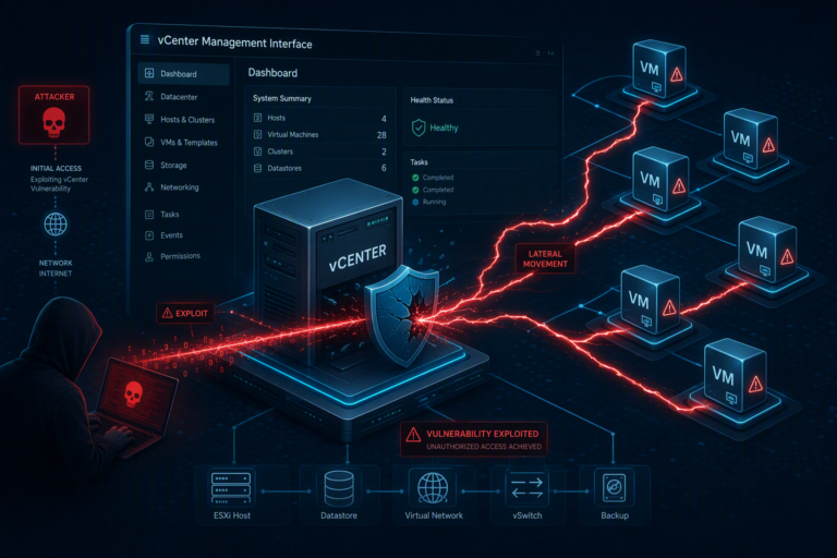 虚拟化安全架构示意图——vCenter 攻击路径与防护